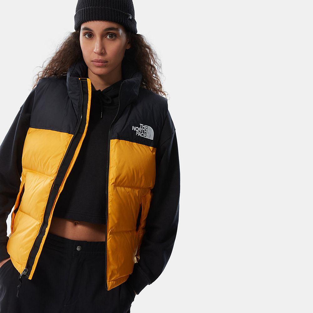 The North Face Nuptse Jacket Womens Australia - The North Face 1996 Retro Gilet Gold (SHA-628390)